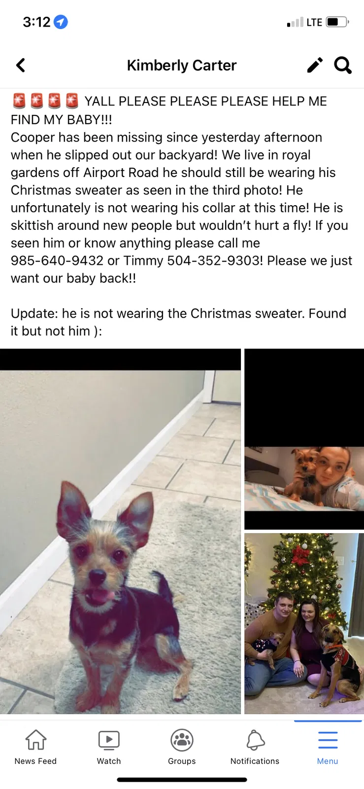Lost dog in Slidell, LA, 70461
