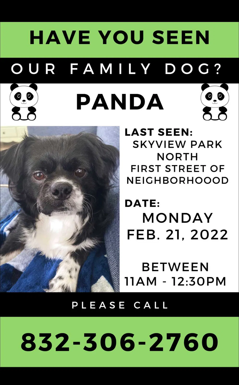 Lost dog in Houston, TX, 77047