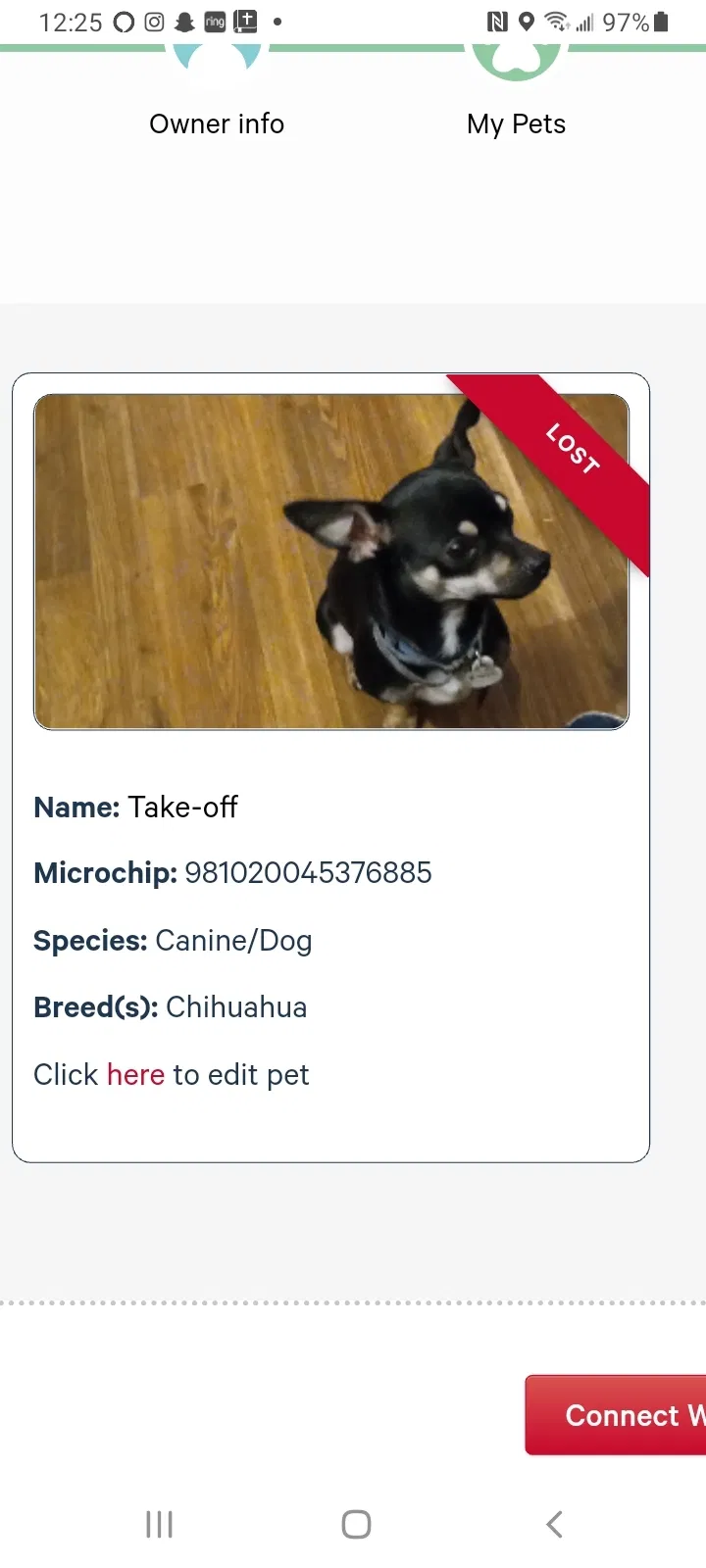 Lost dog in Tulsa, OK, 74112