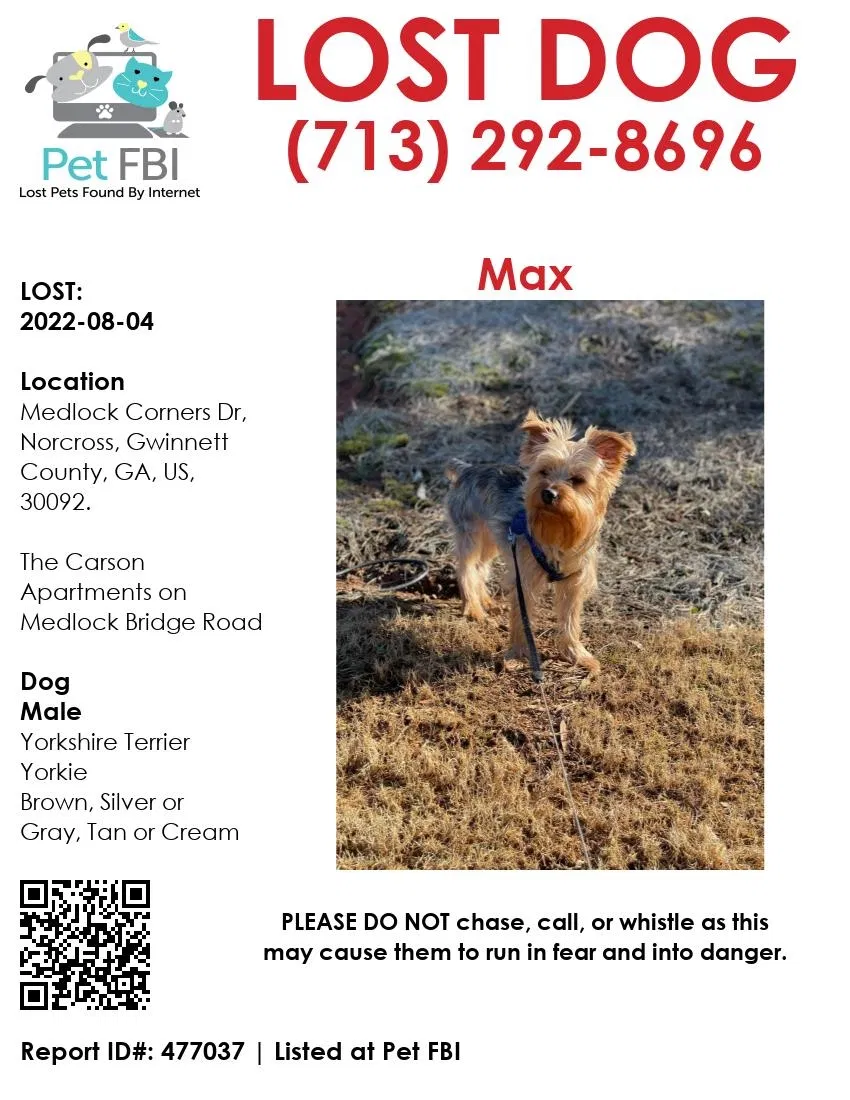 Lost dog in Norcross, GA, 30092