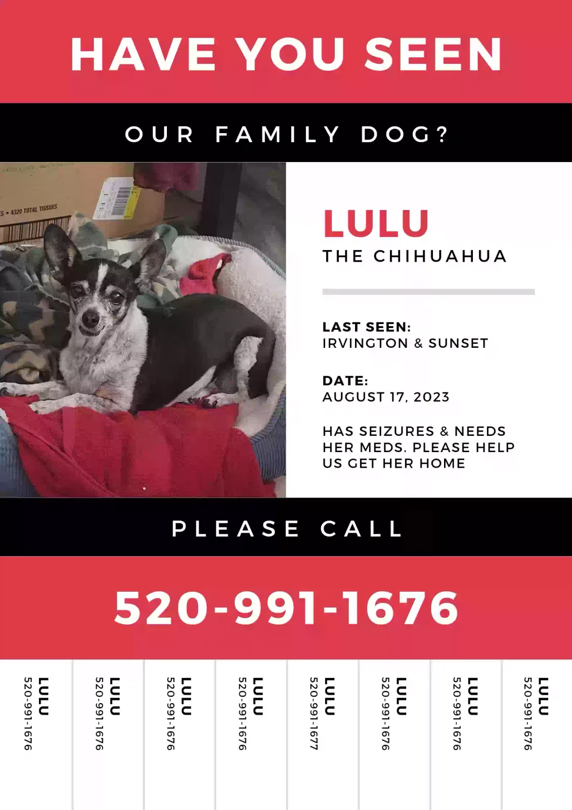 Lost dog in Tucson, AZ, 85757