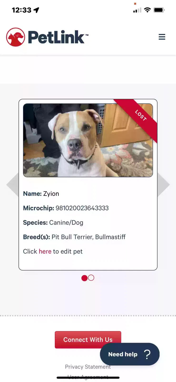 Lost dog in Wyoming, MI, 49509