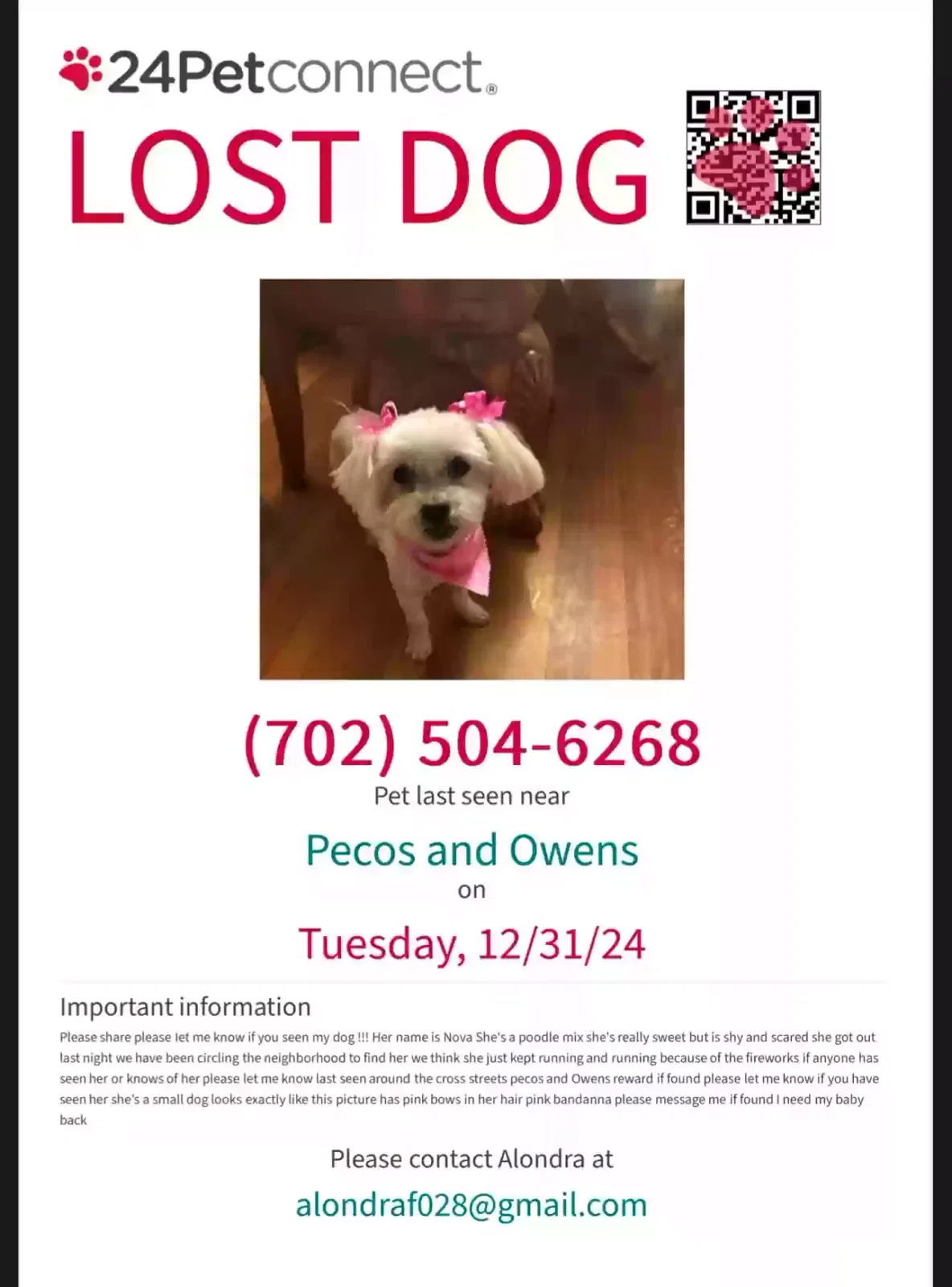 Lost dog in North Las Vegas, NV, 89030