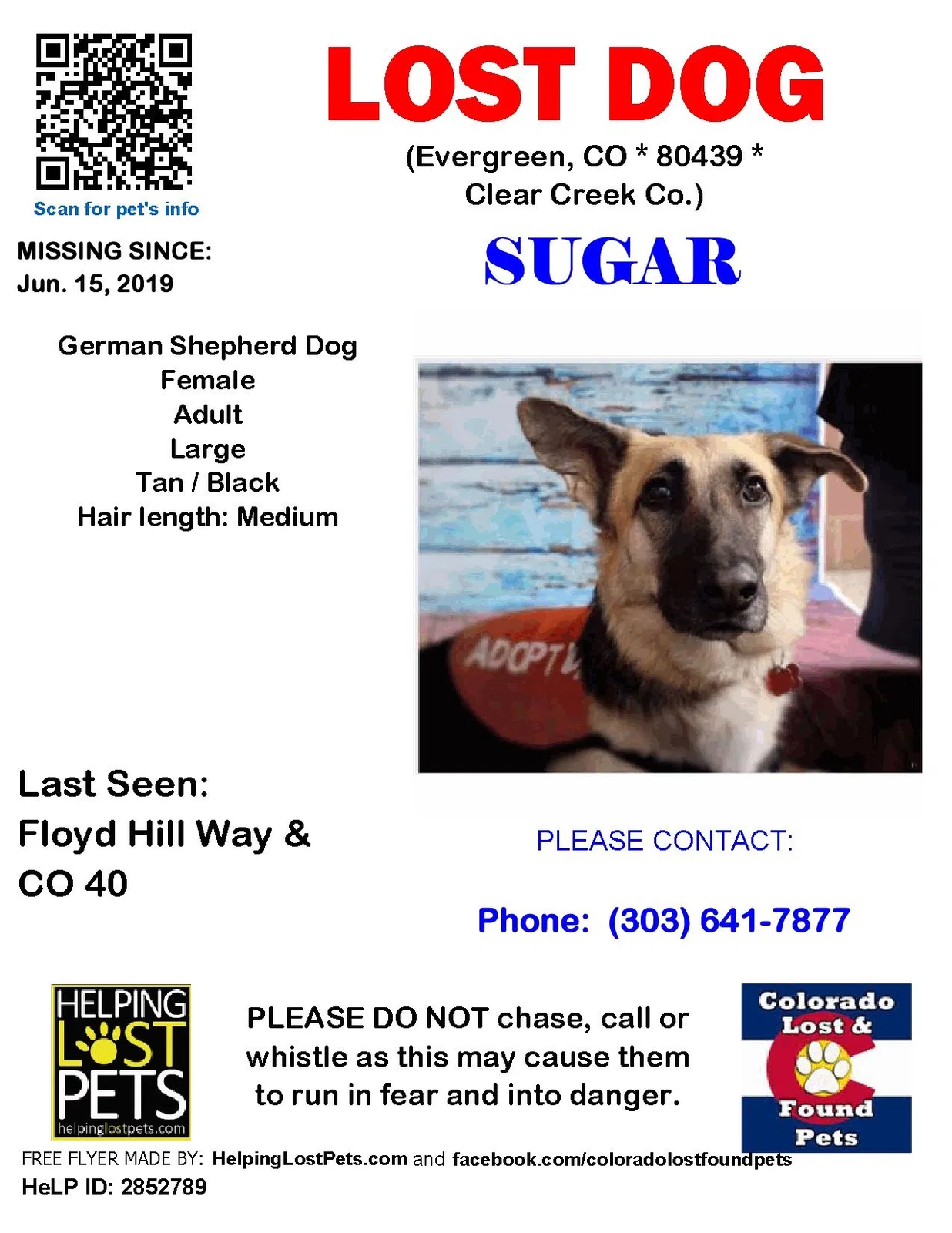 Lost dog in Unknown, CO, 0