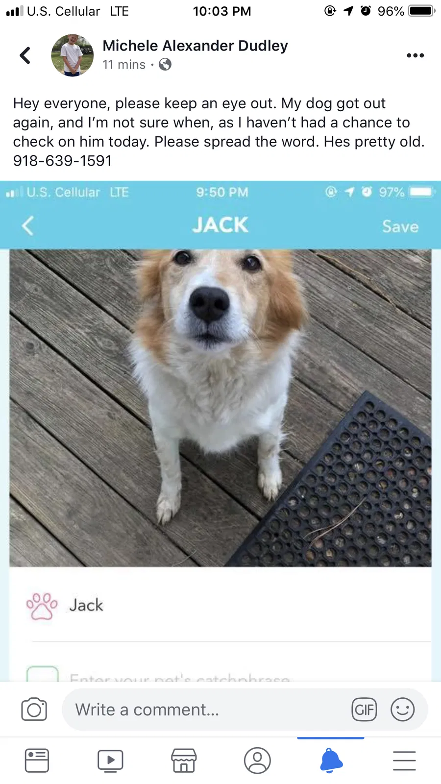 Lost dog in Claremore, OK, 74017