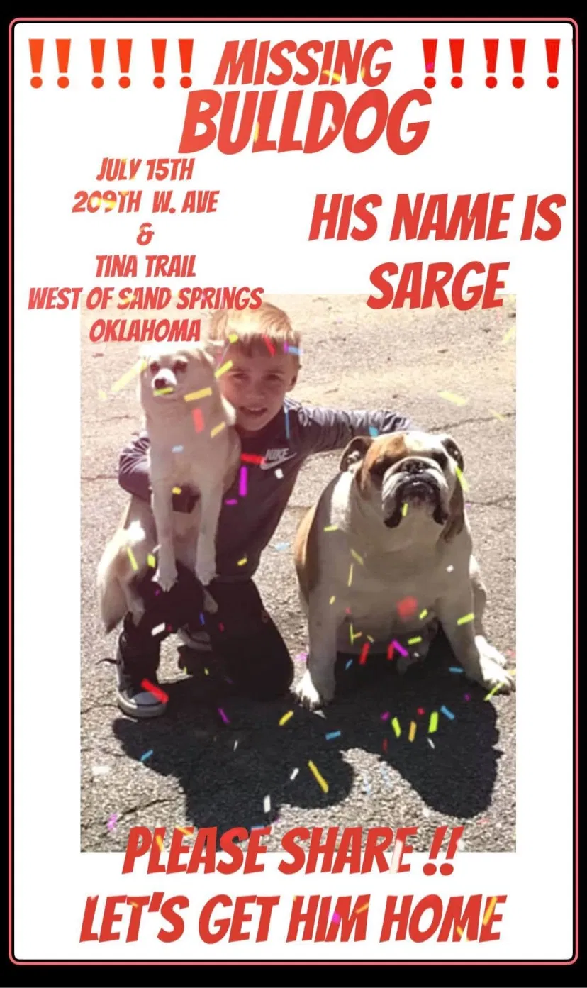 Lost dog in Sand Springs, OK, 74063