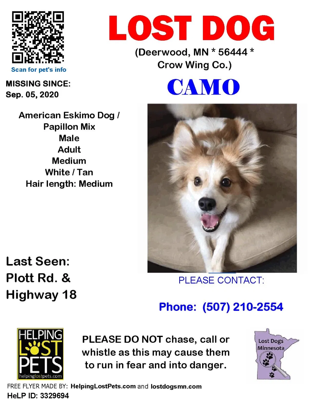 Lost dog in Deerwood, MN, 56444