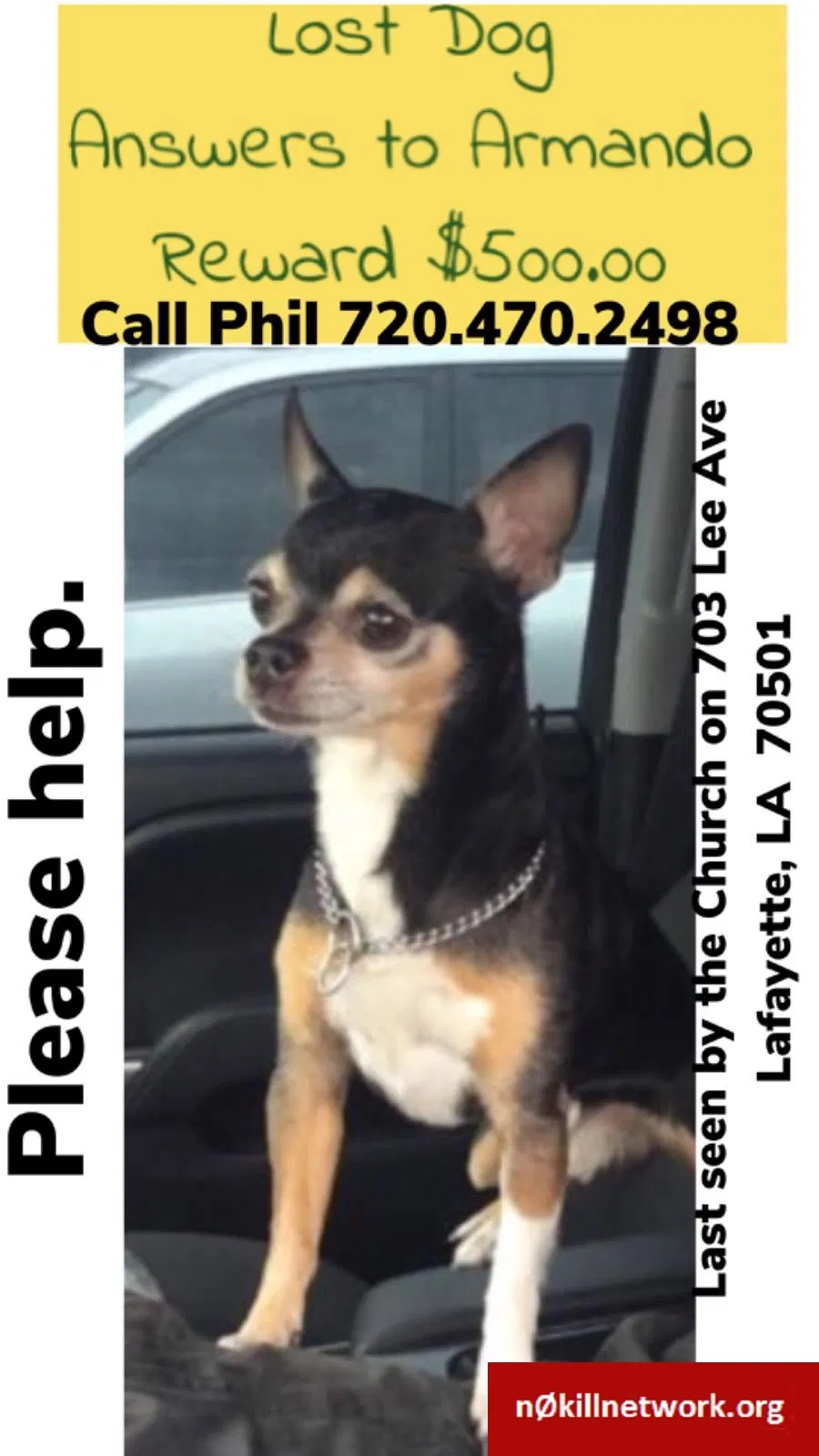 Lost dog in Lafayette, LA, 70501