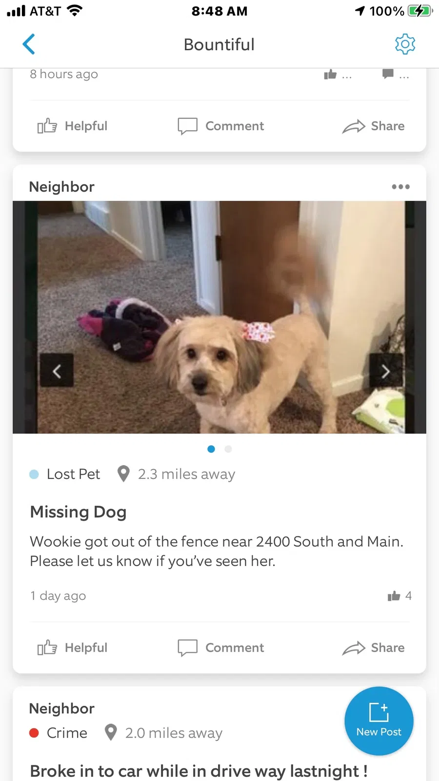 Lost dog in Bountiful, UT, 84010